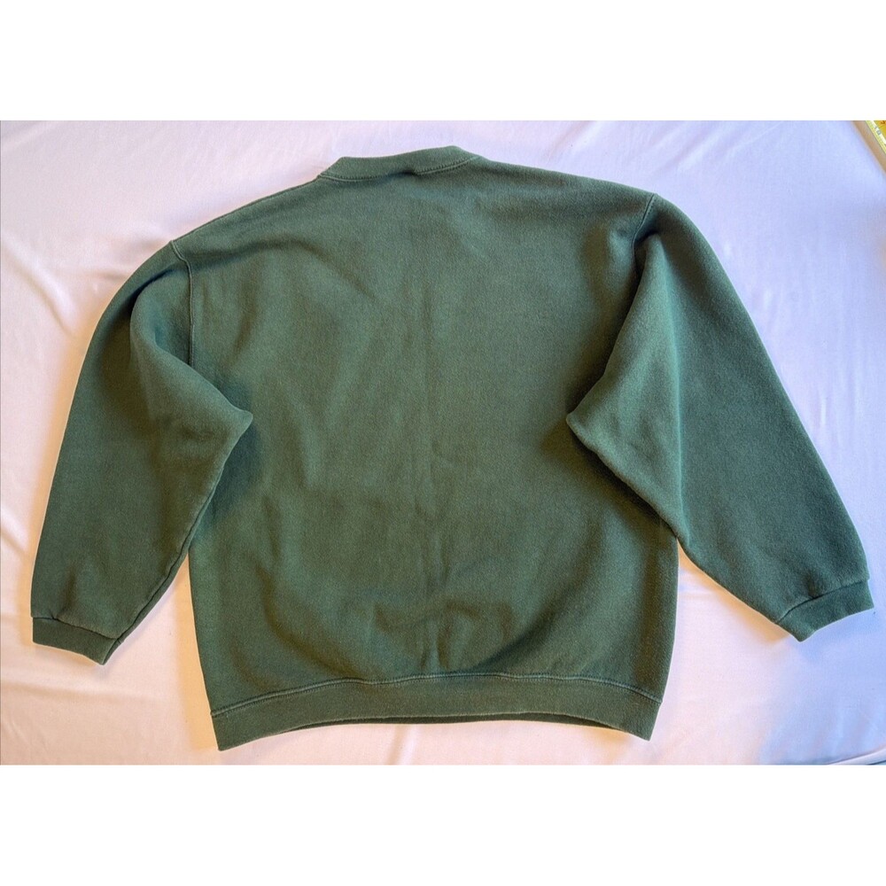 VTG 90s Tultex Green Christmas Tree Sweatshirt Large Coquette Granola Girl - Picture 2 of 11